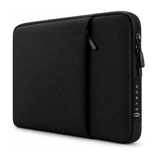 Forro para portátil ZYRON negro con bolsillo frontal